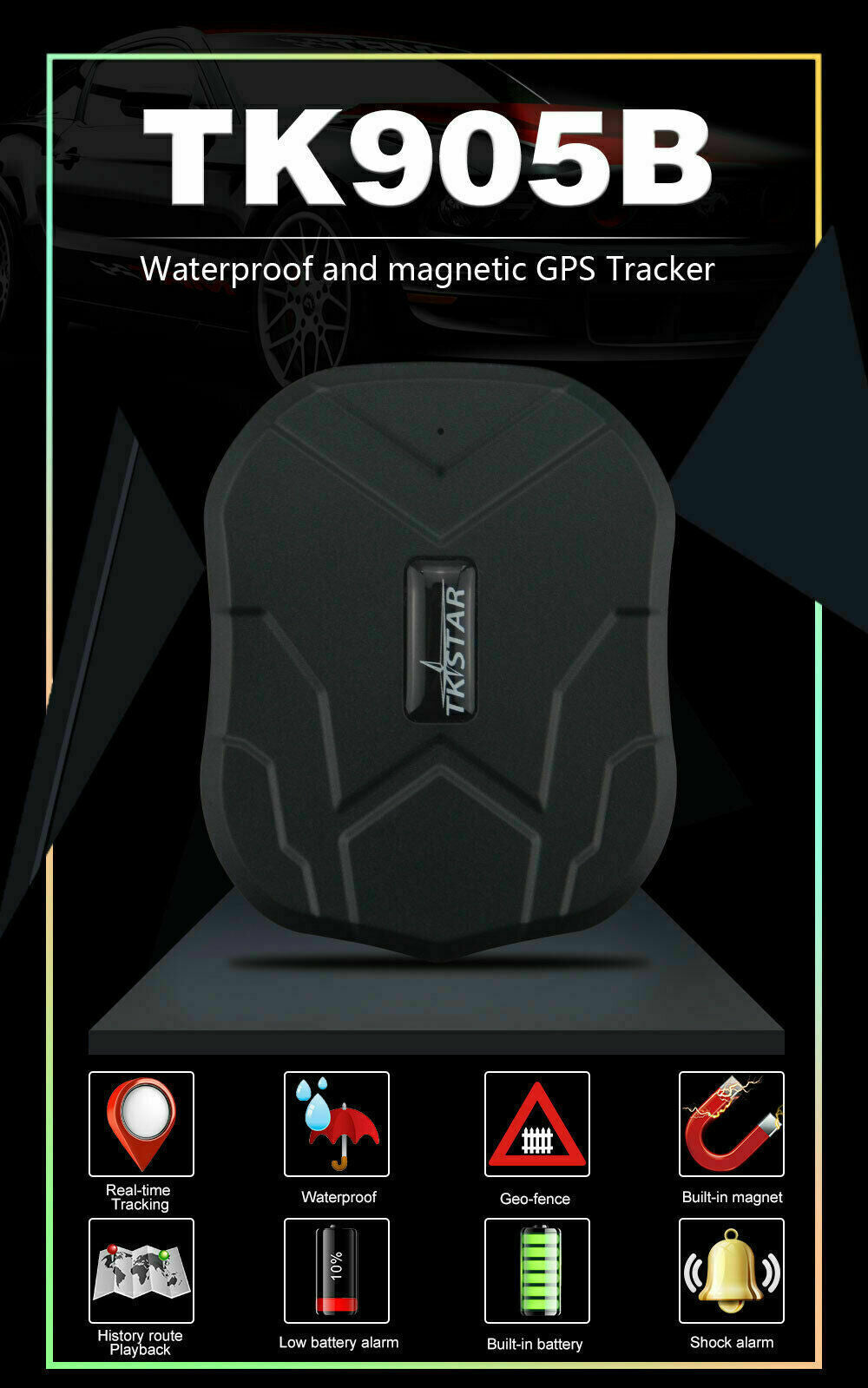 New Real 4G LTE Car GPS Tracker TKSTAR TK905-4G 5000mAh TK905B 10000mAh Vehicle Secondary image