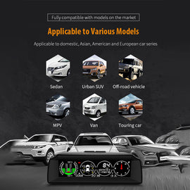 4 in 1 GPS HUD TPMS Tire Monitor Inclinometer Gague Speedometer Compass