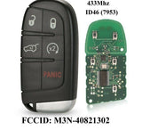 Fits JEEP 433MHZ M3N-40821302 Complete Transponder Remote Key