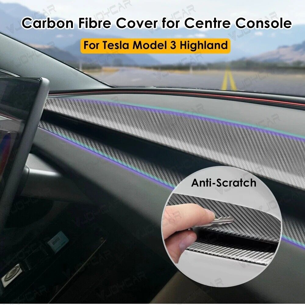 VJOYCAR Newest Model 3 Highland Performance Style Real Carbon Fiber Dash Panel