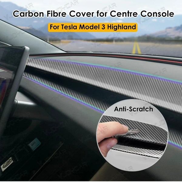 VJOYCAR Newest Model 3 Highland Performance Style Real Carbon Fiber Dash Panel