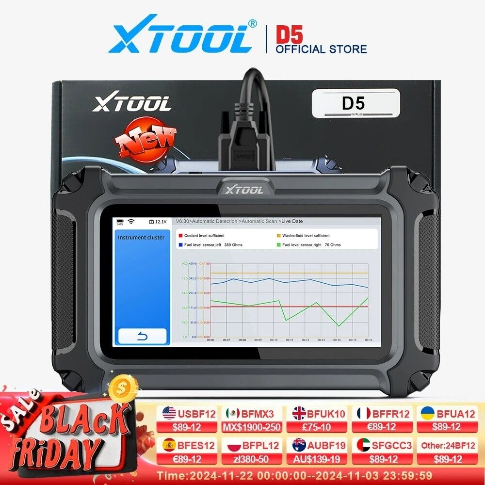 XTOOL D5 Car Diagnostic Tools Gearbox ABS EPB Airbag Engine 5 System Scanner Secondary image