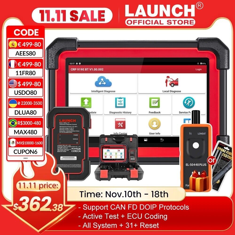 LAUNCH X431 CRP919E BT PRO Car Diagnostic Scanner Bidirectional ECU Coding CANFD Secondary image