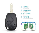 Fits Renault Megane 433MHz  Complete Transponder Remote Key