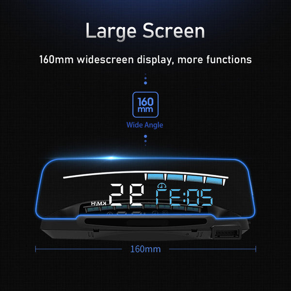 HUD Mirror M41 Plus Head Up Display OBD2 Speed Projector Temp. RPM KM/H MPH
