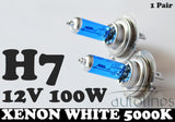 H7 12V 100W Xenon White 5000k Halogen Car Headlight Lamp Globes Bulbs LED HID