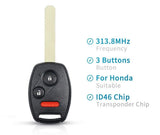 Fits Honda 313.8MHz  MLBHLIK-1T Complete Transponder Remote Key