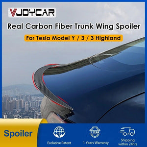 Real Carbon Fiber Trunk Wing Spoiler For Tesla Mode Y Model 3 2017-2024 Real Car