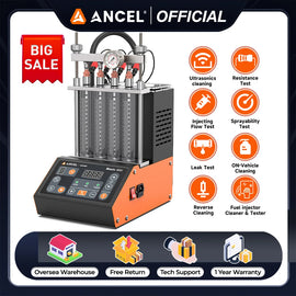ANCEL ANJ400 Fuel Injector Cleaner Tester GDI EFI Ultrasonic 4-Cylinder Machine