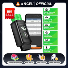 Load image into Gallery viewer, ANCEL HD200 Truck Scanner Bluetooth Tool for Cummins CAT OBD2 Speed Reset Code