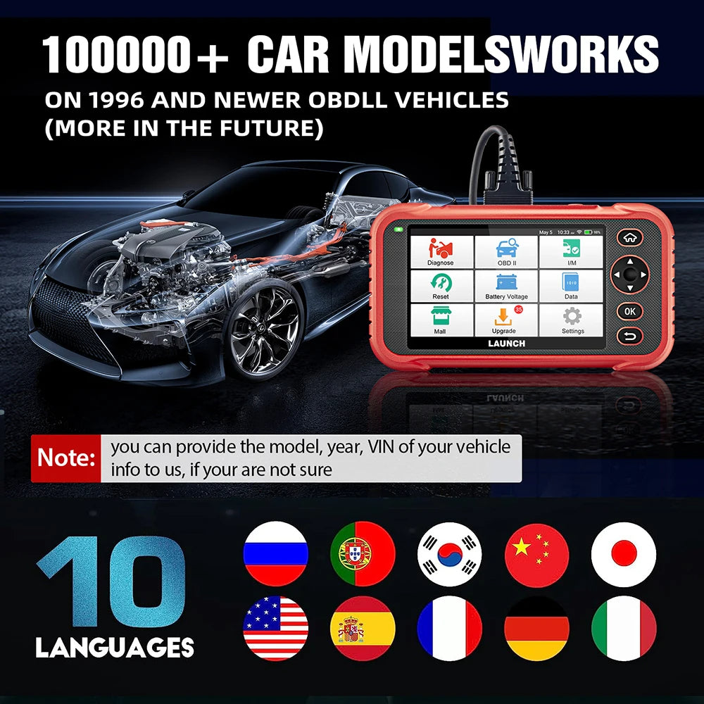 LAUNCH CRP123E PLUS OBD2 Diagnostic Full Automotive Scan Tool Vehicle Code Reader