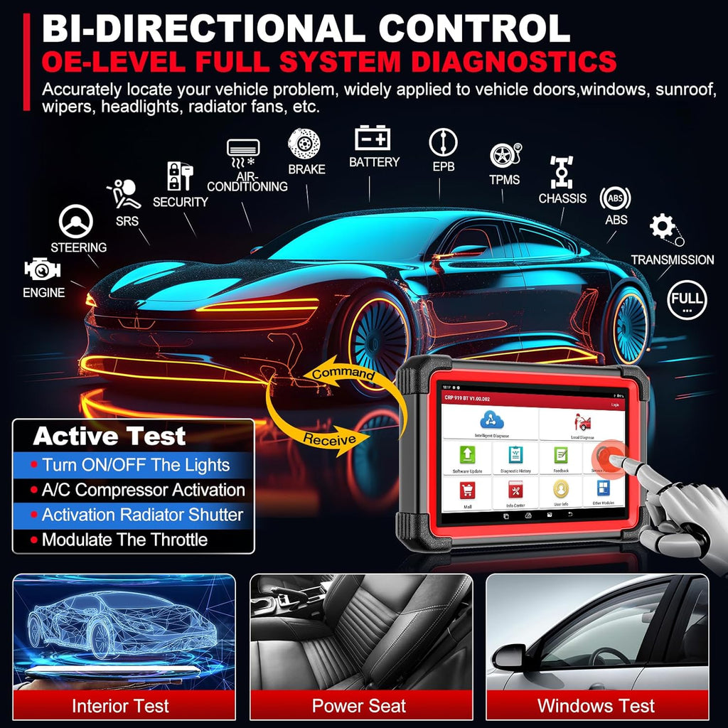 2025  LAUNCH CRP919E BT OBD2 Scan Tool Bi-Directional ECU/Key Coding