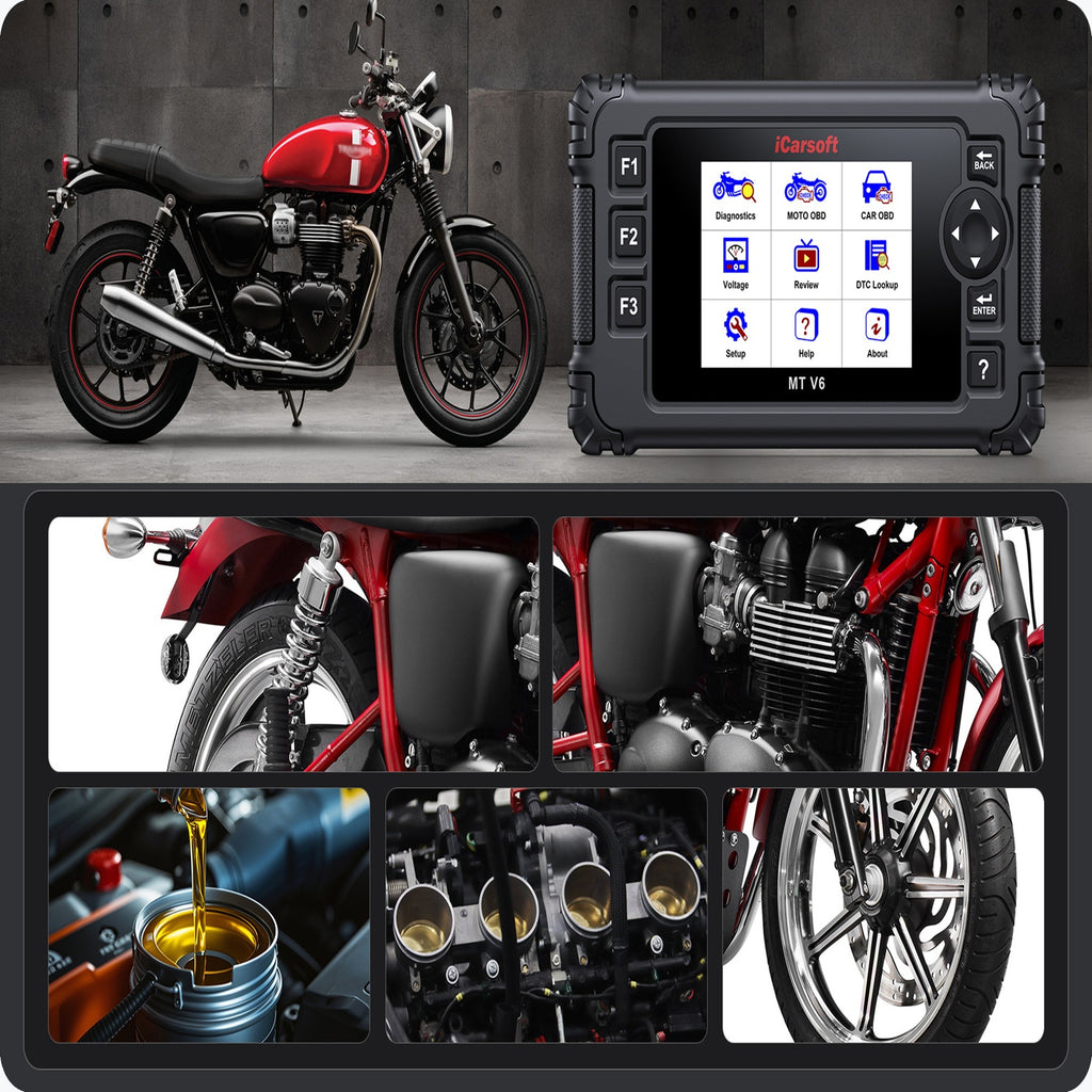 iCarsoft MT V6 Kymco Motorcycle Full System Scanner Engine ABS and Service Tools
