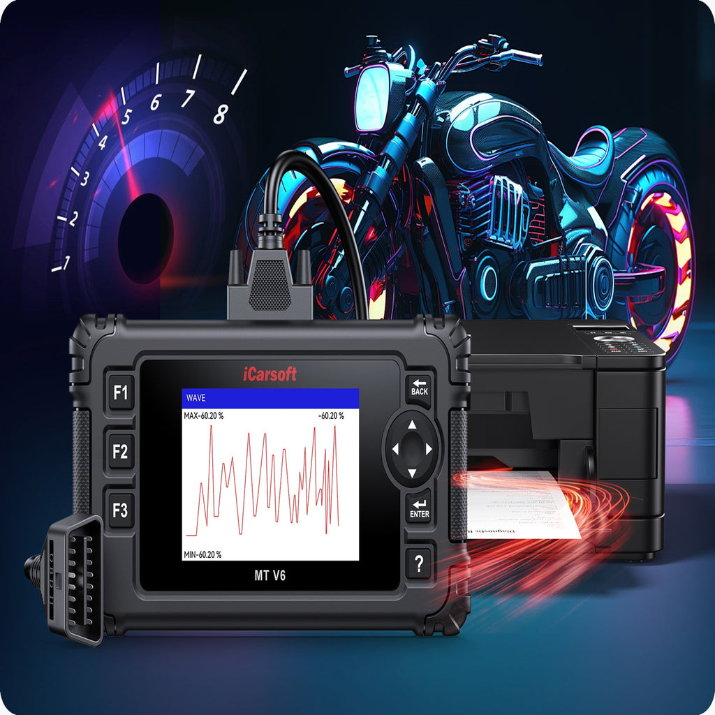 iCarsoft MT V6 Hartford Motorcycle Scooter Diagnostic Scanner ECU Battery Test