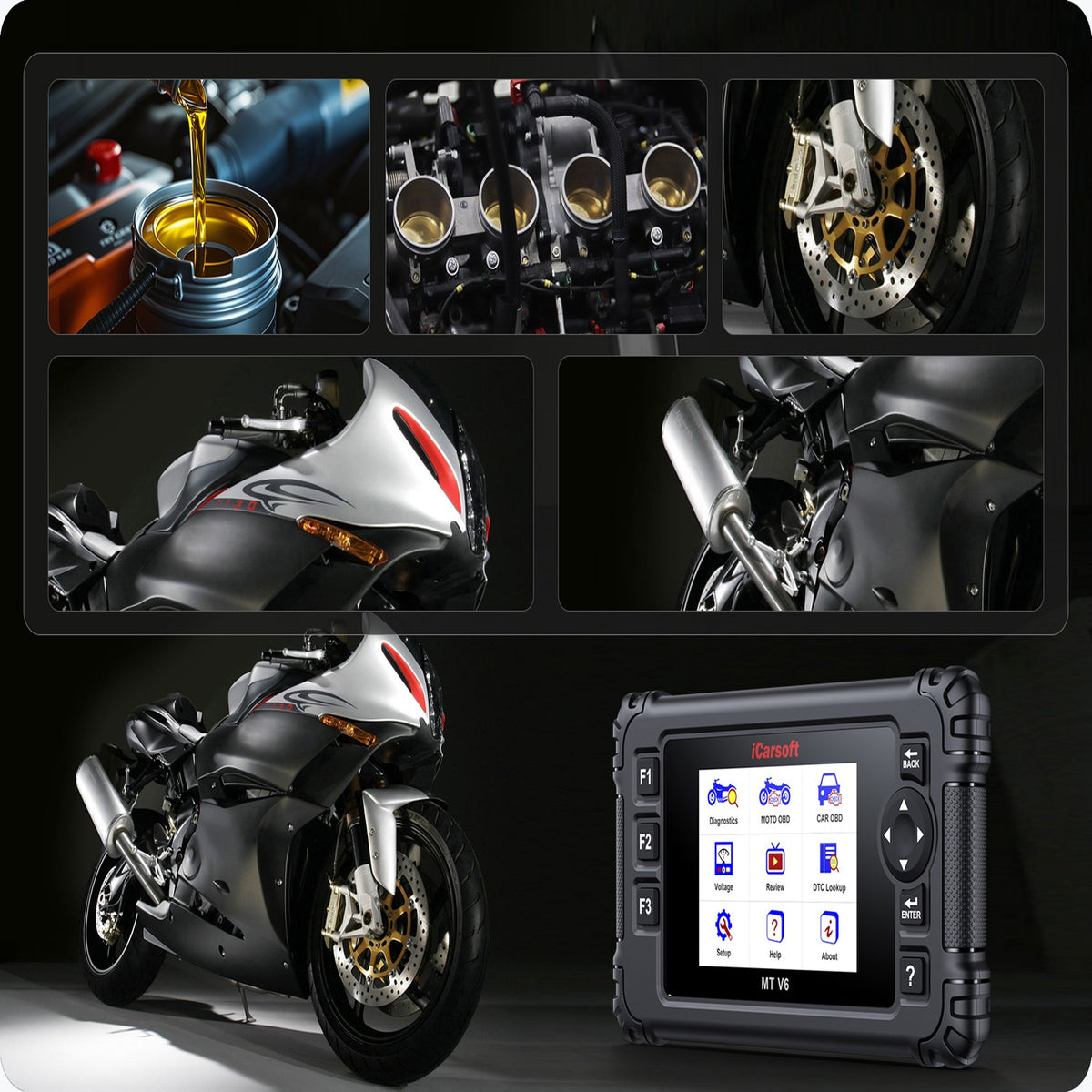 iCarsoft MT V6 Benelli Bike Multi Module Fault Reader ECU ABS Live Diagnostic