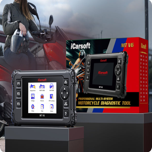 iCarsoft MT V6 SYM Motorcycle ECU ABS Engine O2 EVAP OBD2 Mode 6,8 Emission Scan