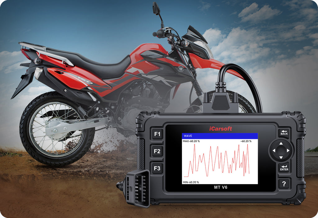 MT V6 HAOJUE Motorcycle OBD2 Diagnostic Tool AutoVIN, DTC Lookup & Resets
