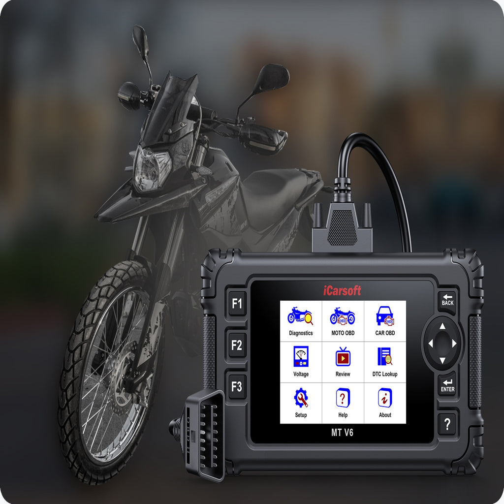Shineray Bike ECU Scan Tool iCarsoft MT V6 ABS BiDirectional Actuation CEL Reset