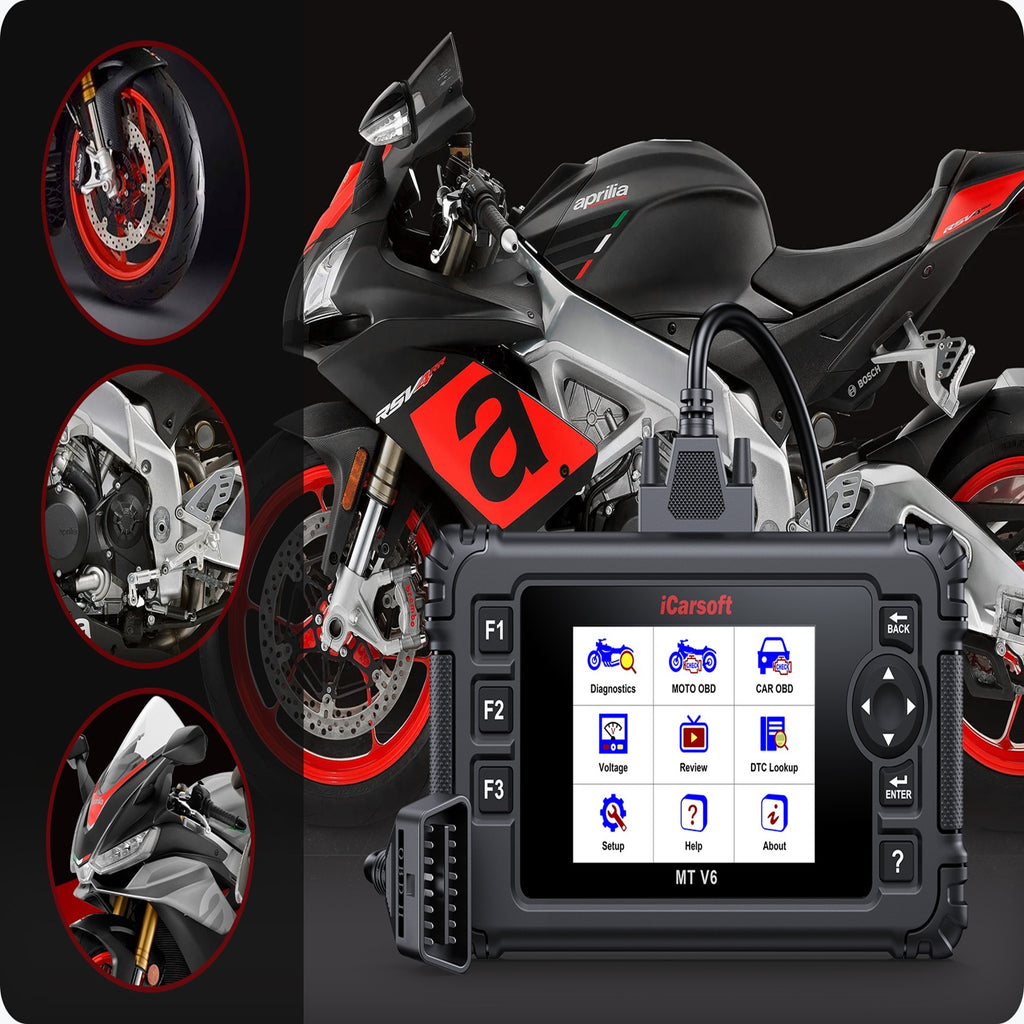 iCarsoft MT V6 Aprilia Motorcycle Diagnostic Scanner ECU ABS Bleed Throttle