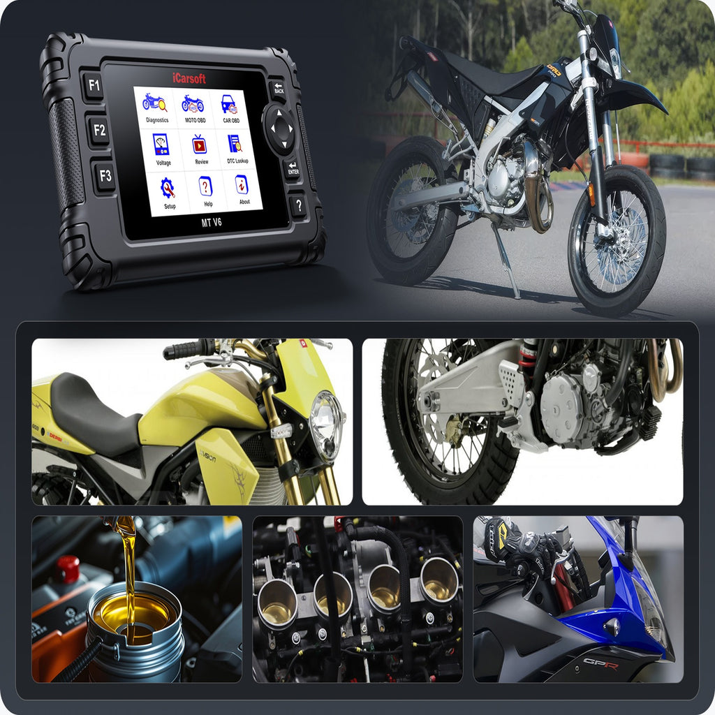 iCarsoft MT V6 for Derbi Full System Reset ABS Bleed Engine Throttle Live Data