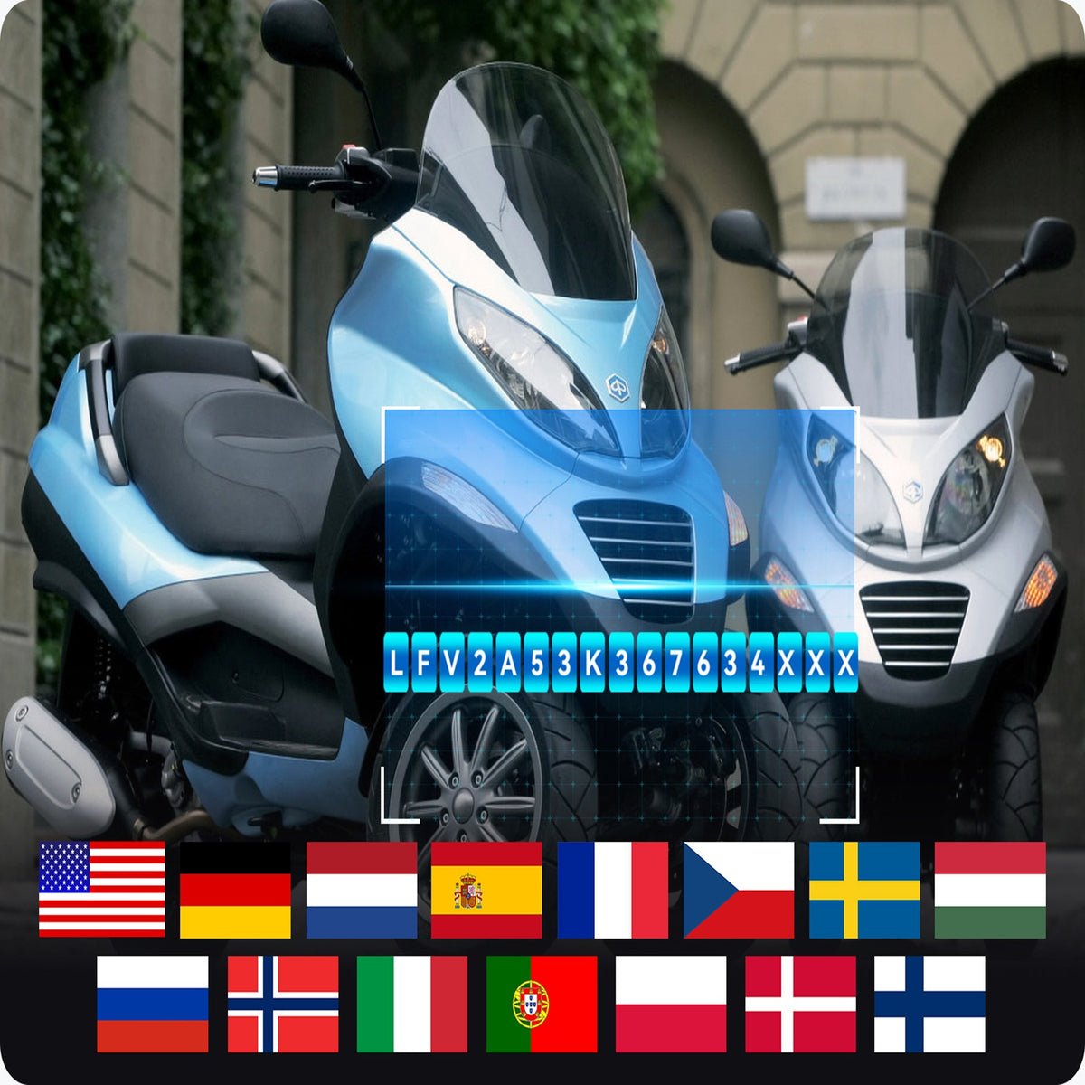 iCarsoft MT V6 Piaggio Motorcycle OBD2 Diagnostic DTC Clear ABS Bleed Live Data