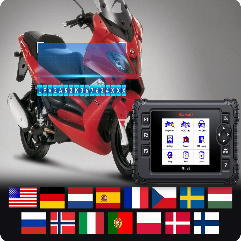 iCarsoft MT V6 for Gilera Full System ECU Reset ABS Bleed Throttle Live Graph