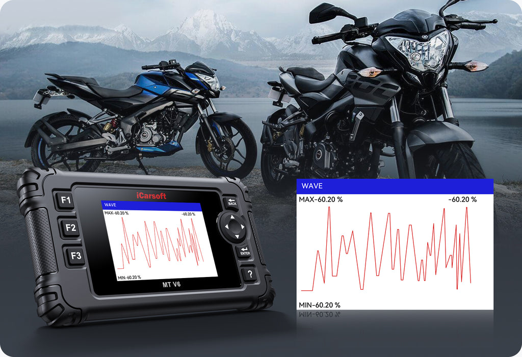 iCarsoft MT V6 2026 Bajaj Motorcycle Diagnostic Tool Full System OBD2 Scanner