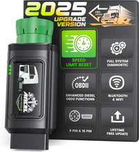 Load image into Gallery viewer, ANCEL HD200 Truck Scanner Bluetooth Tool for Cummins CAT OBD2 Speed Reset Code