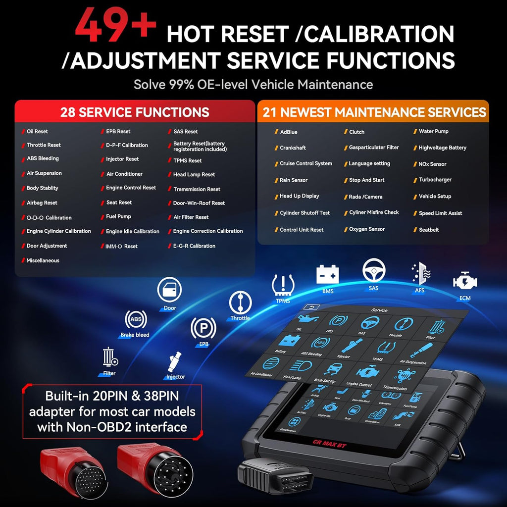 iCarsoft CR MAX BT Wireless Multi-Brand Full System Scanner 40 Functions Resets