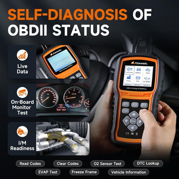 FOXWELL NT630 ELITE OBD2 Engine Diagnostic Scanner ABS+SAS+SRS Airbag Reset Tool