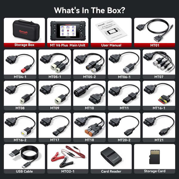 iCarsoft MT V6 Plus Motorcycle OBD2 Diagnostic Tool for 21 Brand Full System ABS