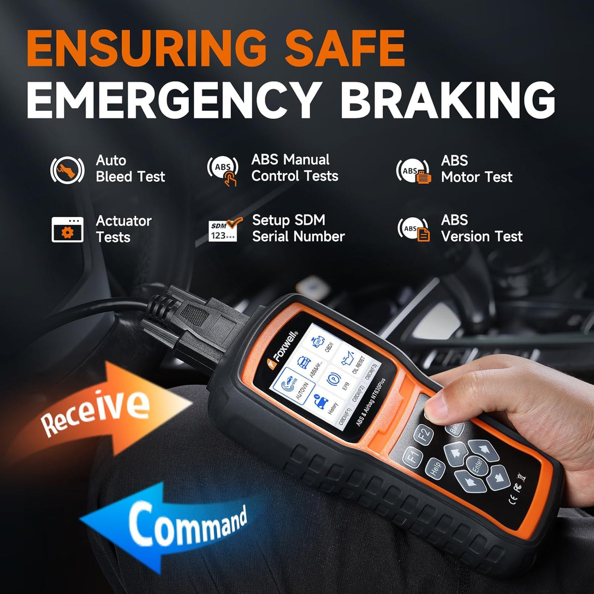 FOXWELL NT630 ELITE OBD2 Engine Diagnostic Scanner ABS+SAS+SRS Airbag Reset Tool