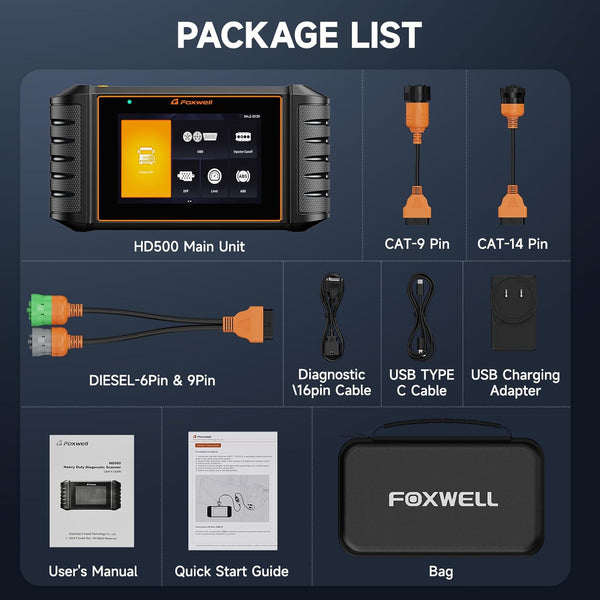 FOXWELL HD500 24V Heavy Duty Truck Diesel Scanner Diagnostic Tool DPF Regen Injector