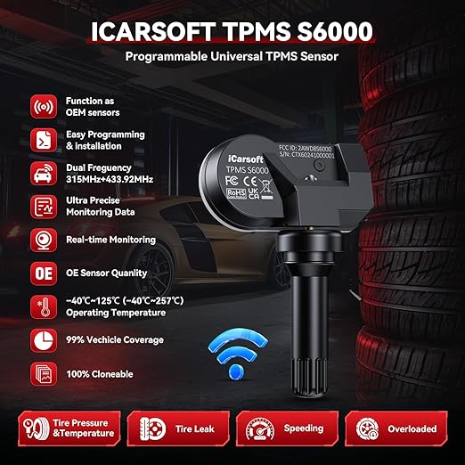 TPMS S6000 TPMS Sensor Programming Tool Accurate Tire Pressure Monitor