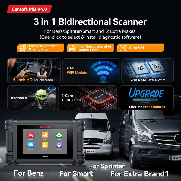 iCarsoft MB V4.0 Professional OBD2 Scanner FullSystem BENZ/SPRINTER/SMART/MAYBAC