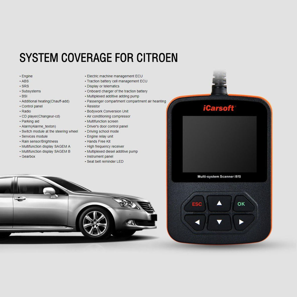 iCarsoft i970 Fits Citroen OBD2 Diagnostic Code Reader Reset Scanner Tool