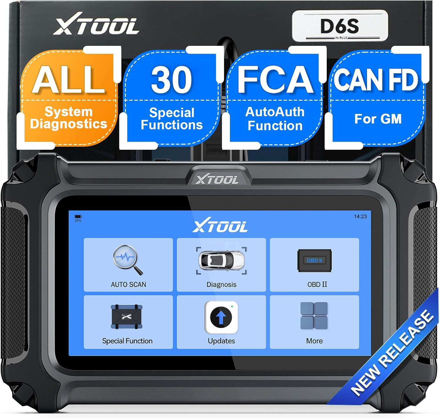 XTOOL D6S Car Diagnostic Tools All System Automotive Scanner For All Car 30+ Services Lifetime Free Update Built-in CANFD FCA Secondary image