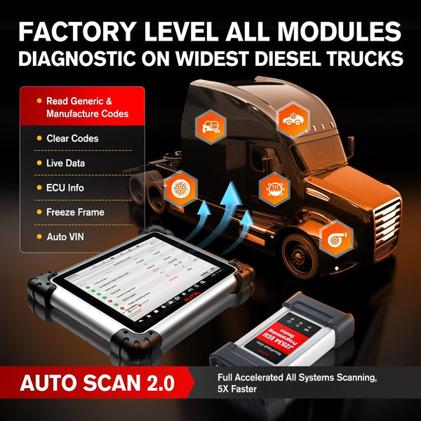 Autel MaxiSys MS908CV II Heavy Duty Truck Diagnostic Scanner J2534 ECU Coding