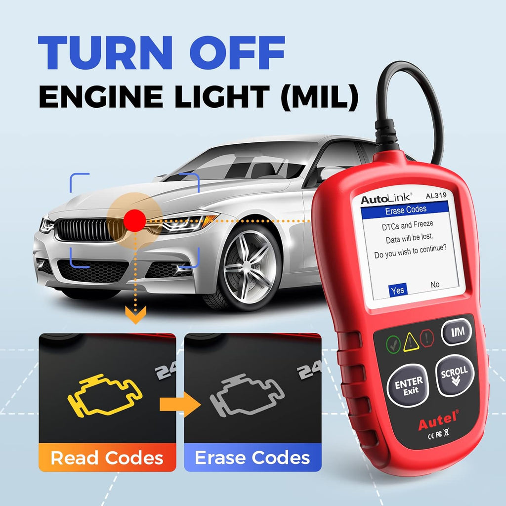 Autel OBD2 Scanner Read & Reset Engine Codes, Live Data