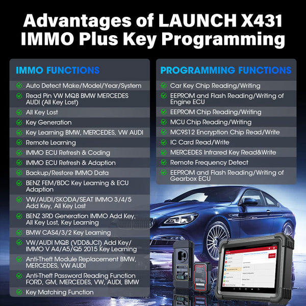 LAUNCH X431 IMMO PLUS X-PROG 3 Immobilizer Key Programmer Car Diagnostic Scanner Auto Anti-theft Tool