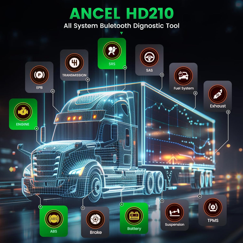 ANCEL HD210 Heavy Duty Truck Scanner for Volvo Speed Limit & Idle Reset Tool