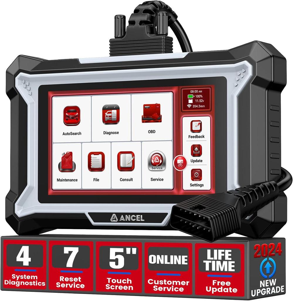 ANCEL DS100 OBD2 Scanner ABS SRS Engine TCM Code Reader with 7 Reset Services