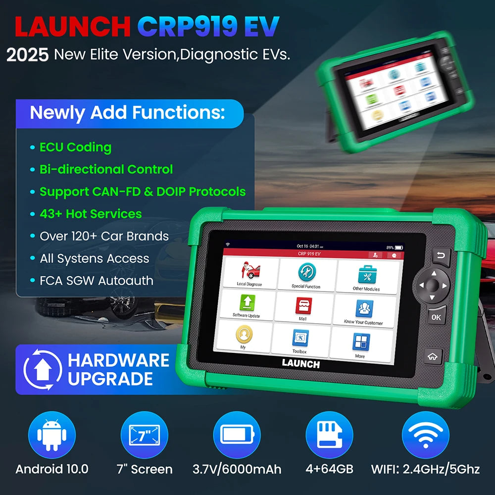 2026 LAUNCH CRP919 EV Diagnostic Scanner 43+ Service OBD2 Diagnostic Code Reader