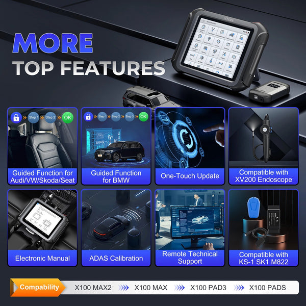 2025 XTOOL X100 MAX2 J2534 ECU Car Key Programmer Car Diagnostic Scanner AutoAuth