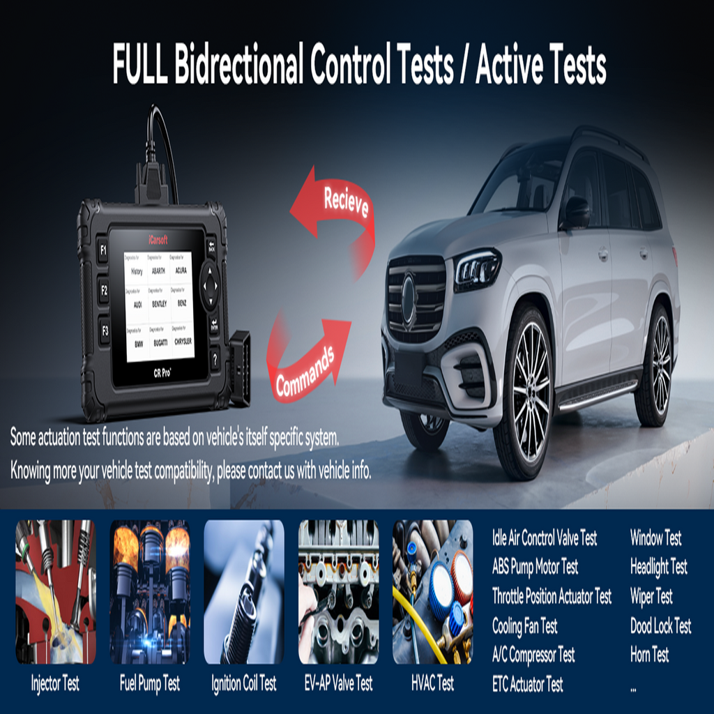 iCarsoft CR Pro Enhanced All-System Diagnostic OBD2 Scanner 58 Brands CAN-FD