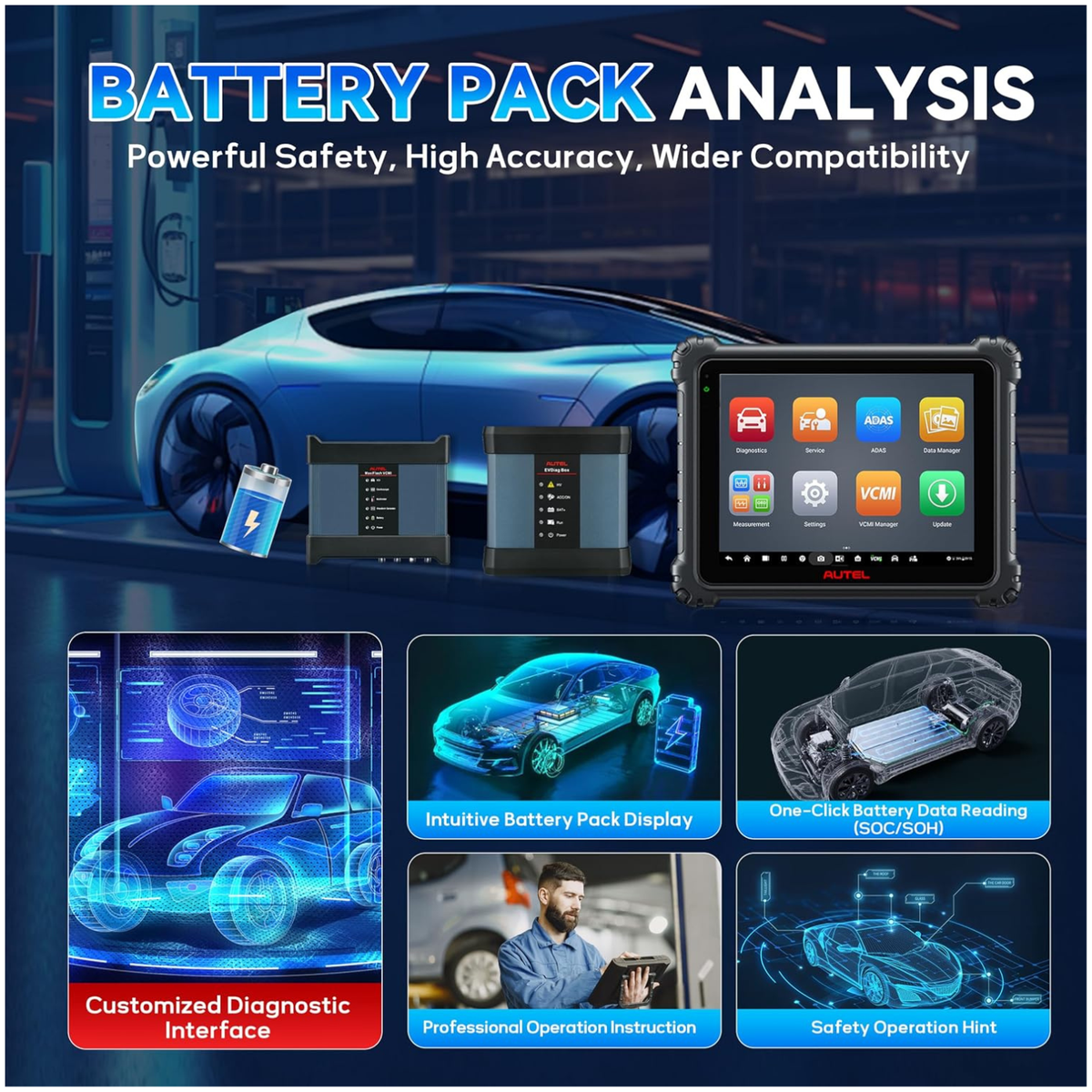 Autel MaxiSys Ultra EV MSOAK EV Hybrid Car Diagnostic Scanner ECU Coding Tool