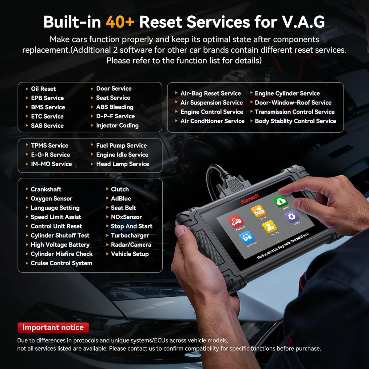 iCarsoft VAWS V4.0 VAG Group OBD2 Diagnostic Scanner ECU Coding Bidirectional Control