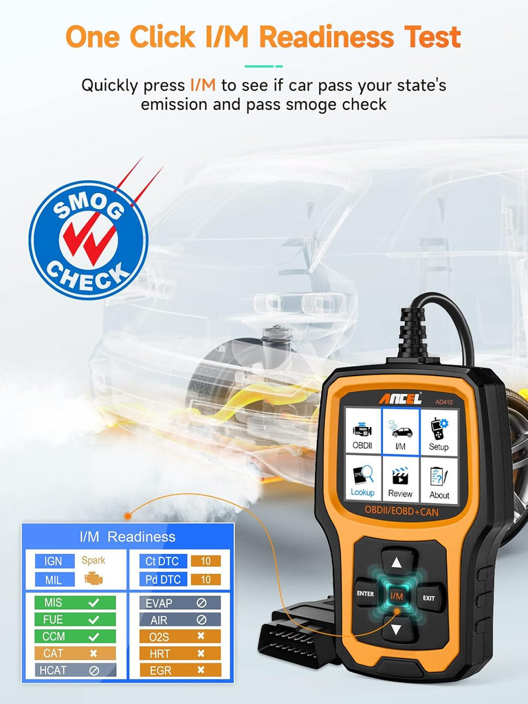 ANCEL AD410 OBD2 Scanner Check Engine Code Reader for All OBDII Cars 1996+