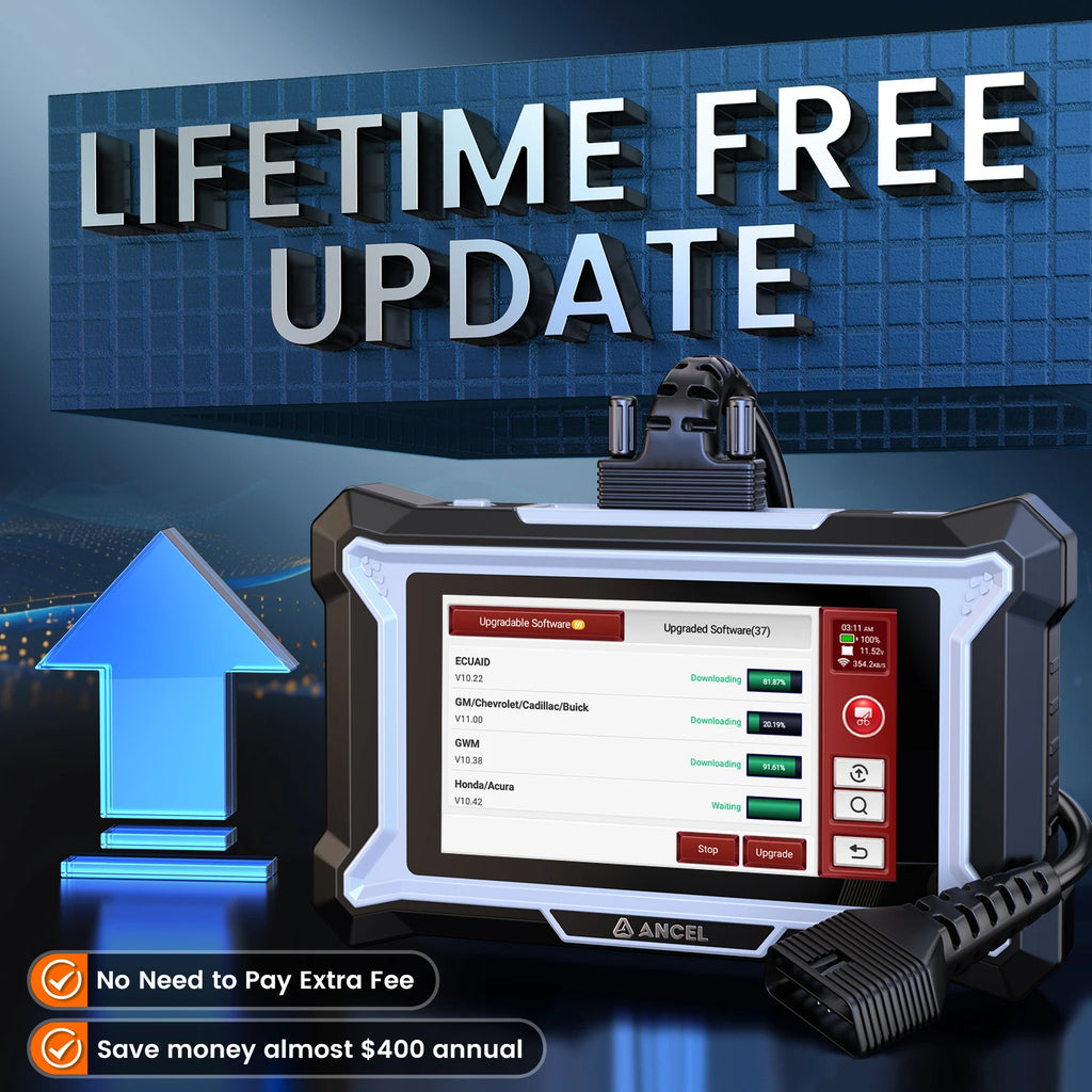 ANCEL DS100 OBD2 Scanner ABS SRS Engine TCM Code Reader with 7 Reset Services