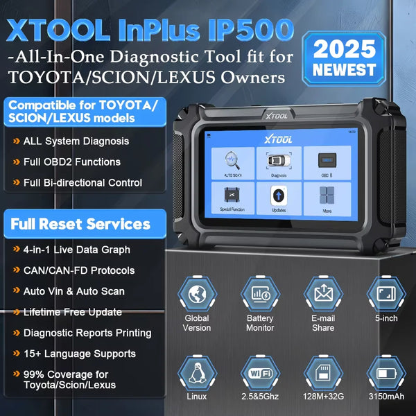 XTOOL IP500 Toyota Scan Tool Full OBD2 Scanner Bidirectional Auto Code Reader